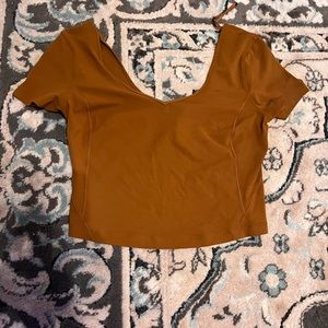 Copper Brown lululemon align shirt.